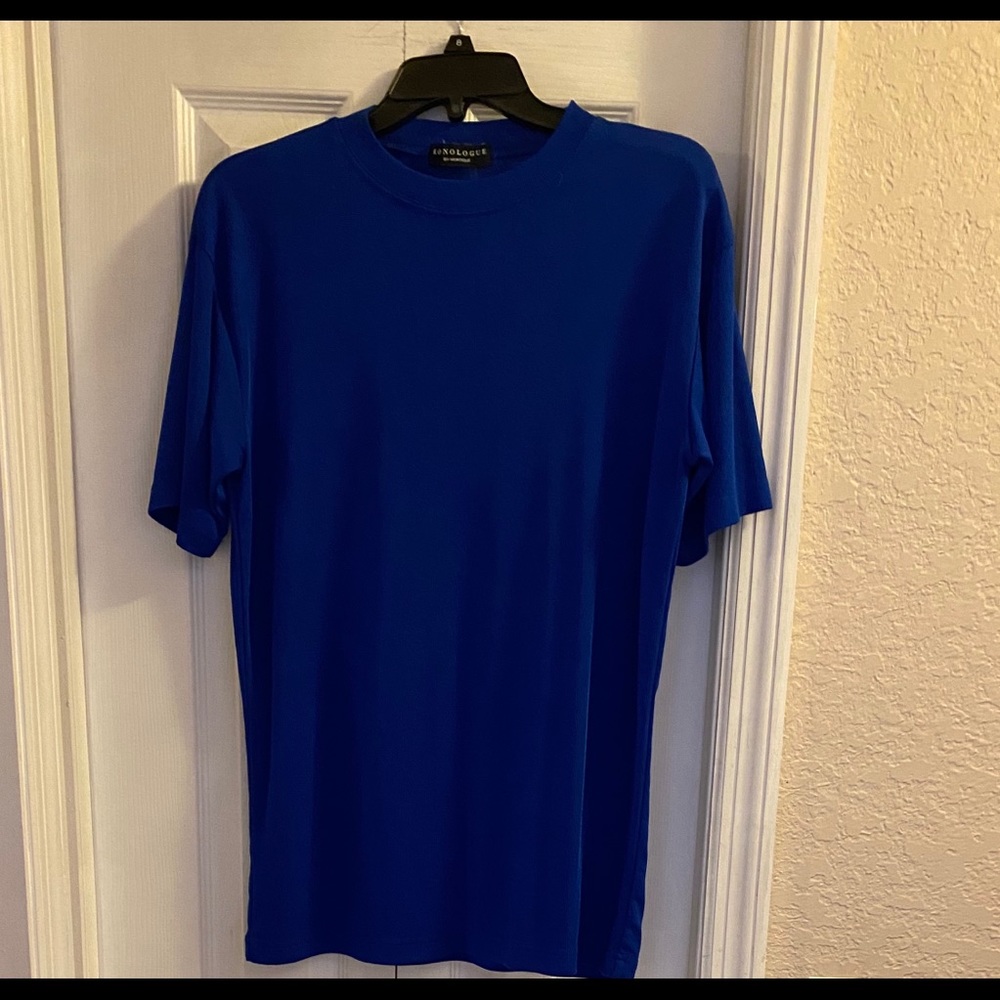 Mens monologue Polo. Bright Blue Sz Lg